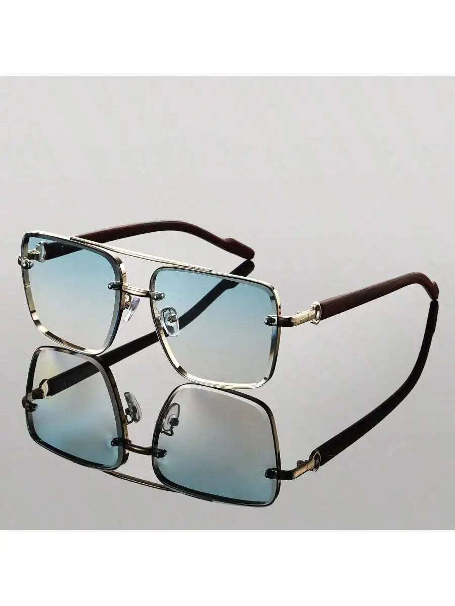 Andorra Men's Glasses: Retro Double Bridge Square Frame - Timeless and Versatile Style