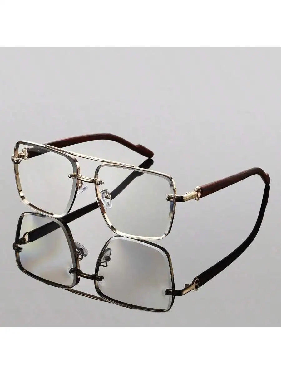 Andorra Men's Glasses: Retro Double Bridge Square Frame - Timeless and Versatile Style