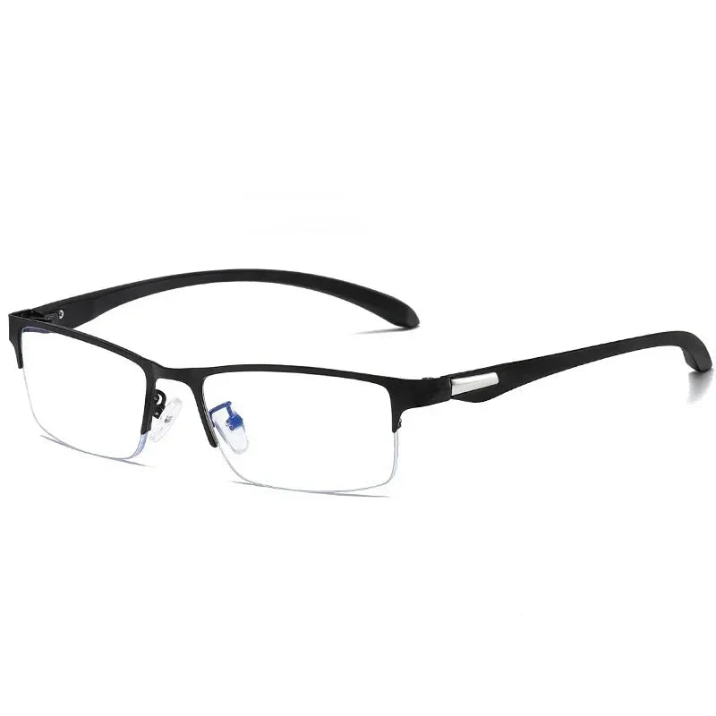 Godfrey Men's Progressive Multifocal Photochromic Reading Glasses - Anti-Blue Light Half-Frame Business Eyewear