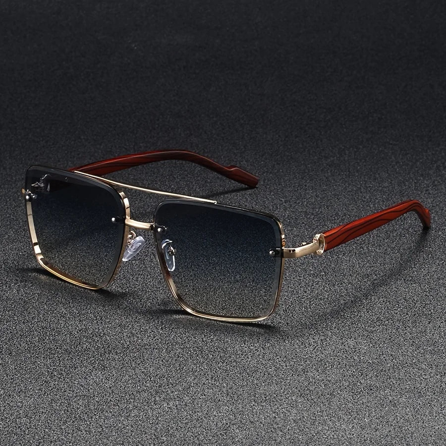 Andorra Men's Glasses: Retro Double Bridge Square Frame - Timeless and Versatile Style