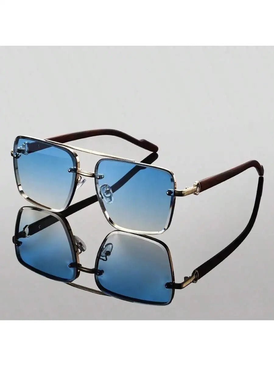 Andorra Men's Glasses: Retro Double Bridge Square Frame - Timeless and Versatile Style
