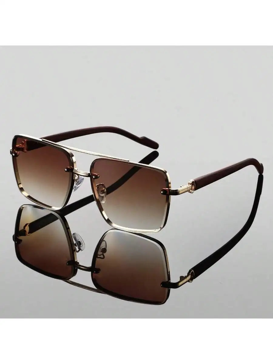 Andorra Men's Glasses: Retro Double Bridge Square Frame - Timeless and Versatile Style