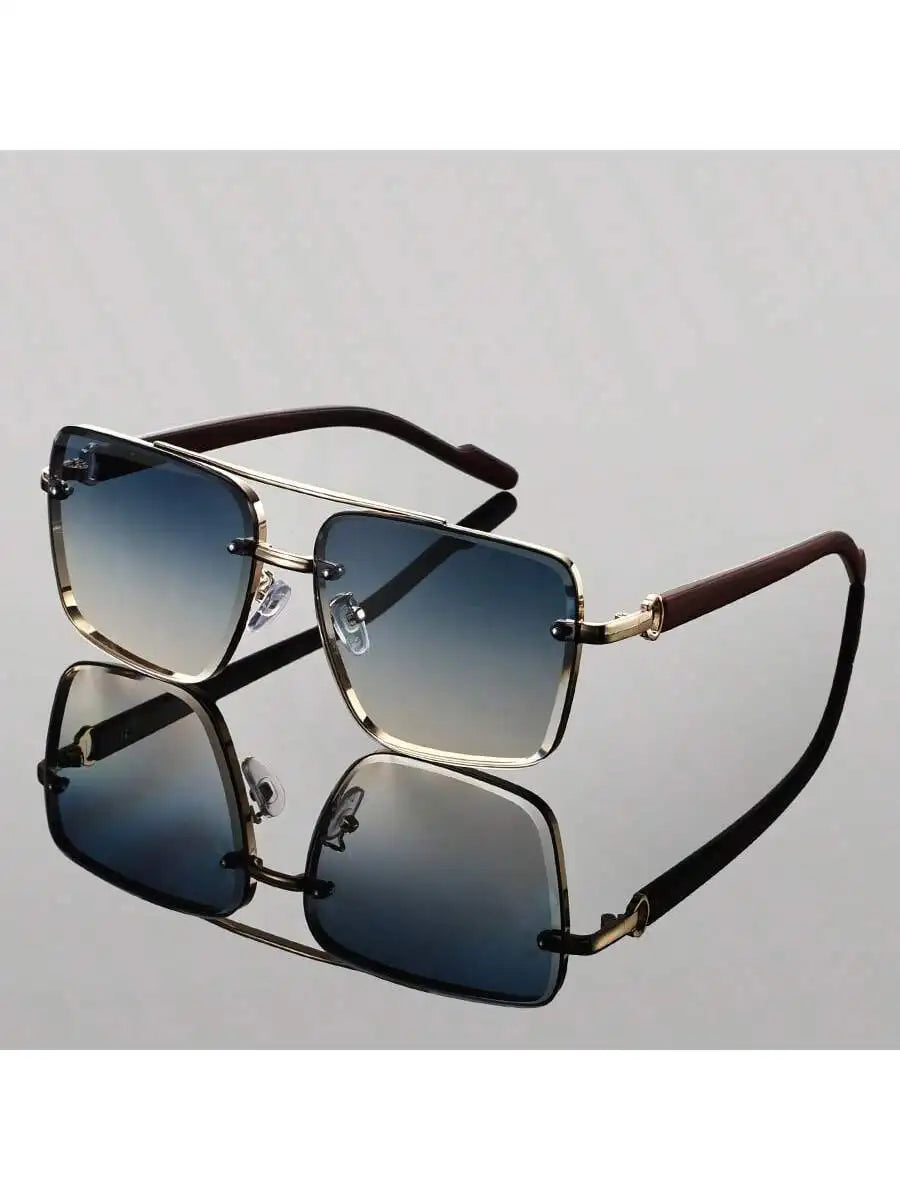 Andorra Men's Glasses: Retro Double Bridge Square Frame - Timeless and Versatile Style