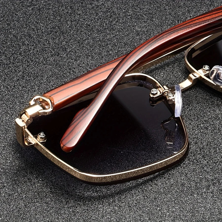 Andorra Men's Glasses: Retro Double Bridge Square Frame - Timeless and Versatile Style