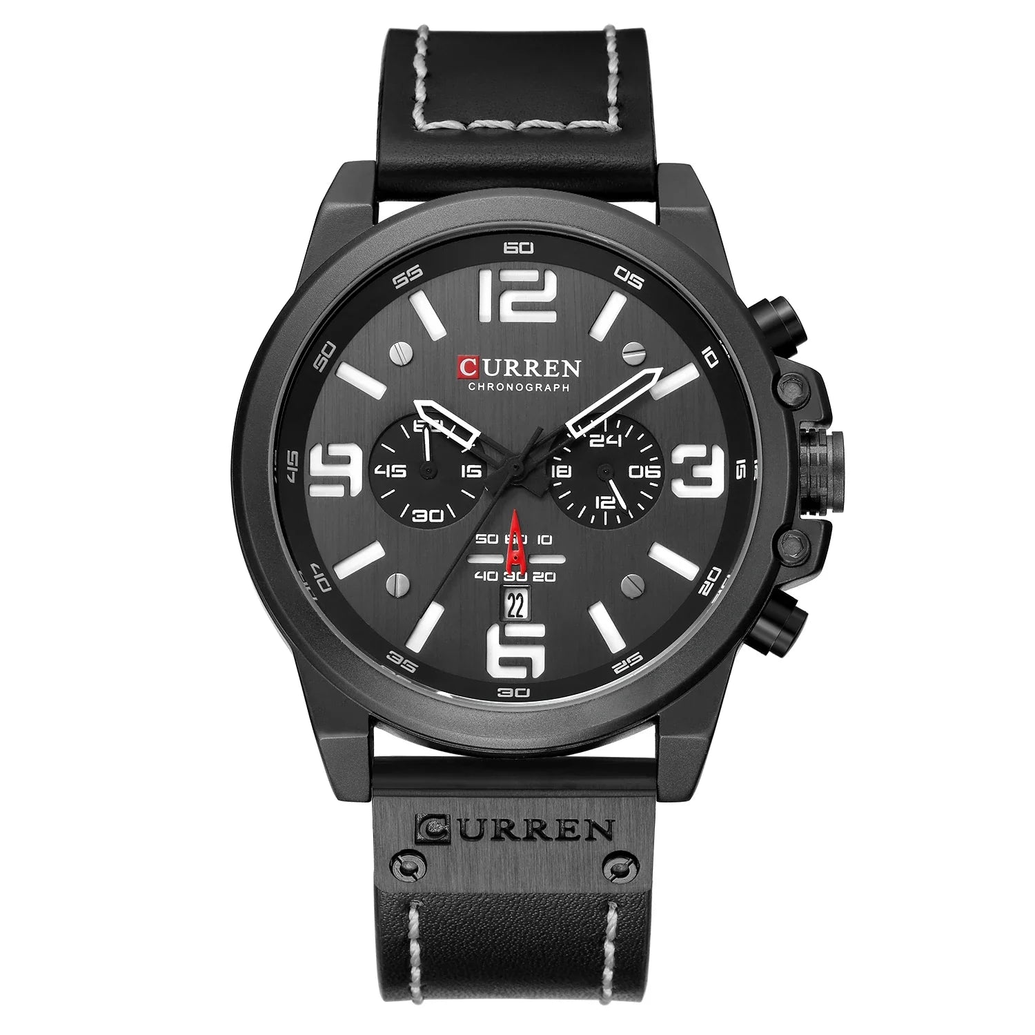 Juniper Men's Premium Leather Quartz Watch - Waterproof Six-Hand Date Casual Fashion Timepiece
