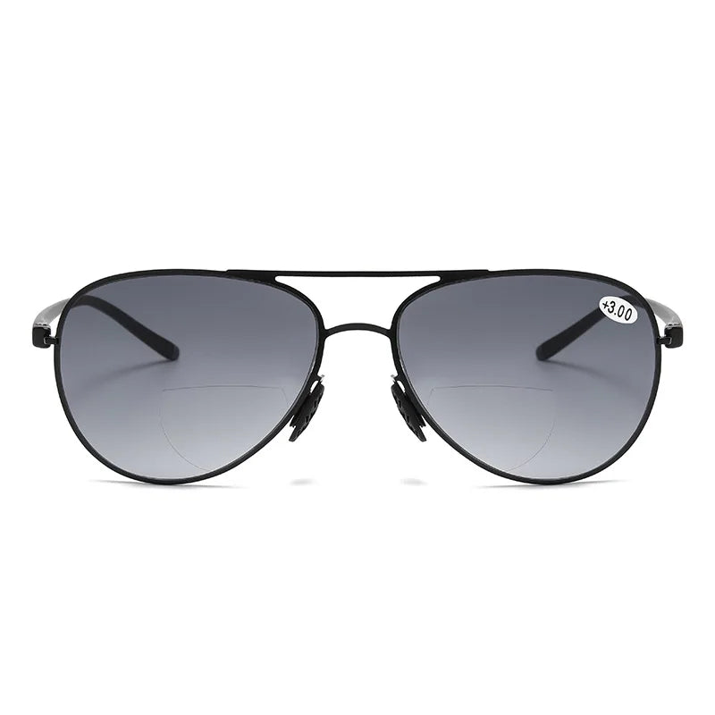Aristotle Men's Bifocal Reading Glasses - Stylish Double Bridge Sunglasses for Clear Vision at Any Distance