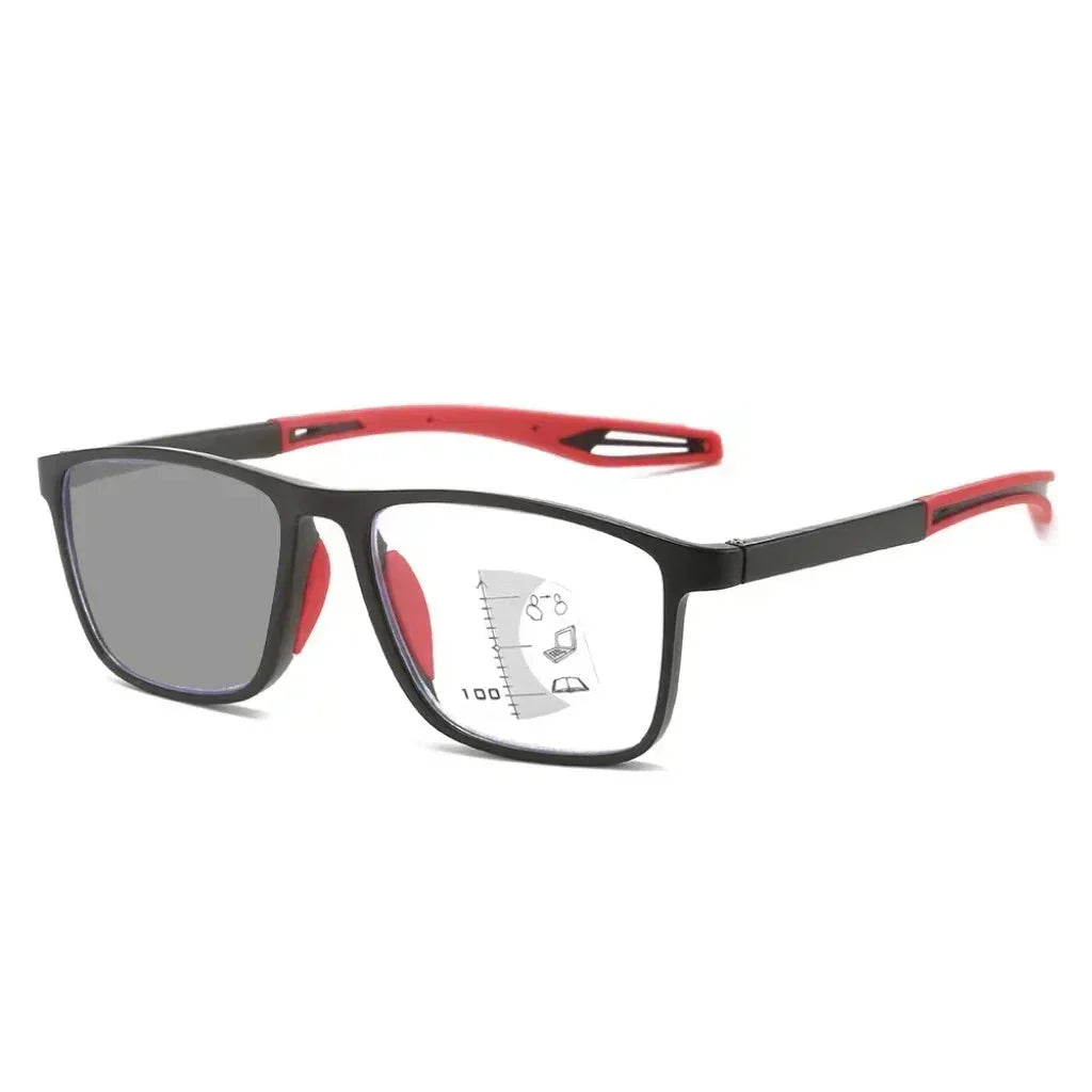 Clement Men's Progressive Multifocal Photochromic Reading Glasses - Anti-Blue Light TR90 Eyewear