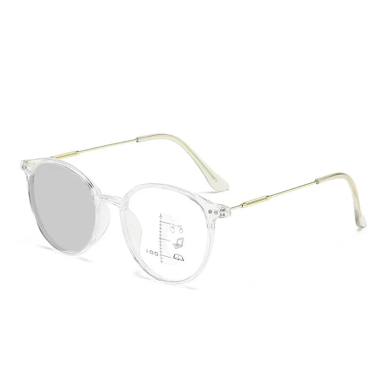 Blaise | Men's Lightweight Round Frame Progressive Multifocal Photochromic Reading Glasses