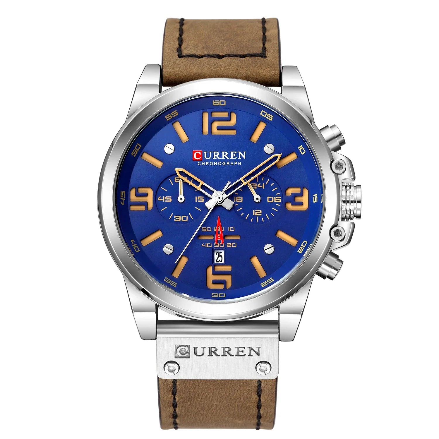 Juniper Men's Premium Leather Quartz Watch - Waterproof Six-Hand Date Casual Fashion Timepiece