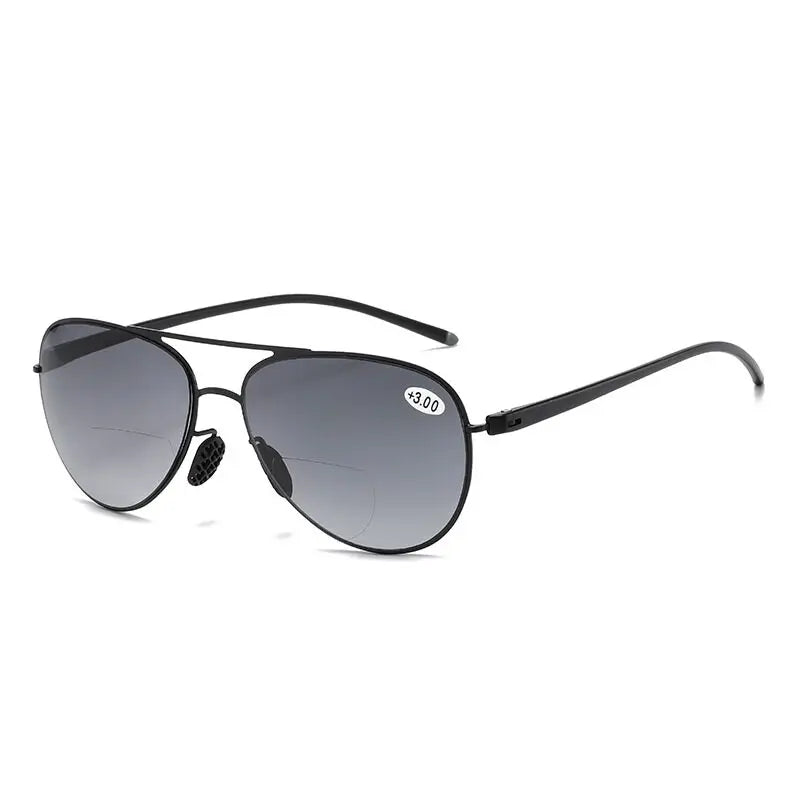 Aristotle Men's Bifocal Reading Glasses - Stylish Double Bridge Sunglasses for Clear Vision at Any Distance