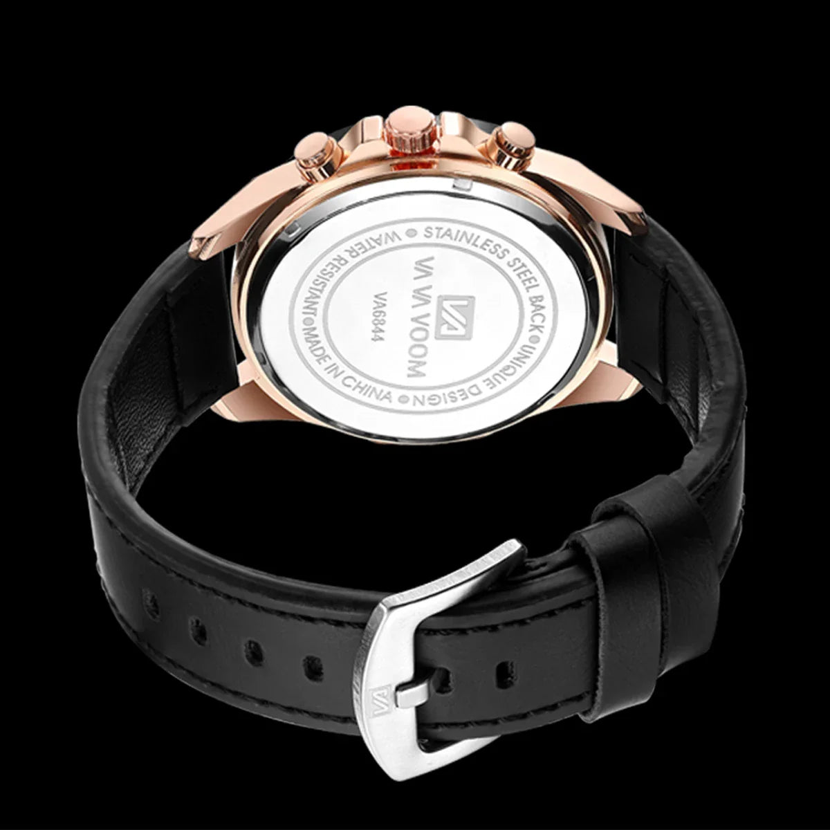 Bruce | Men's 46mm Leather Racing-Inspired Sports Watch - Casual Fashion Statement
