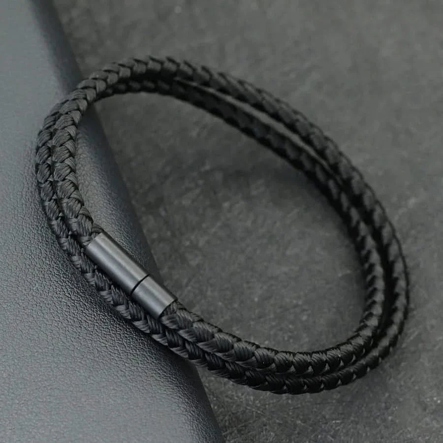 Aquarius Men's Dual-Layer Nautical Rope Wrap Bracelet