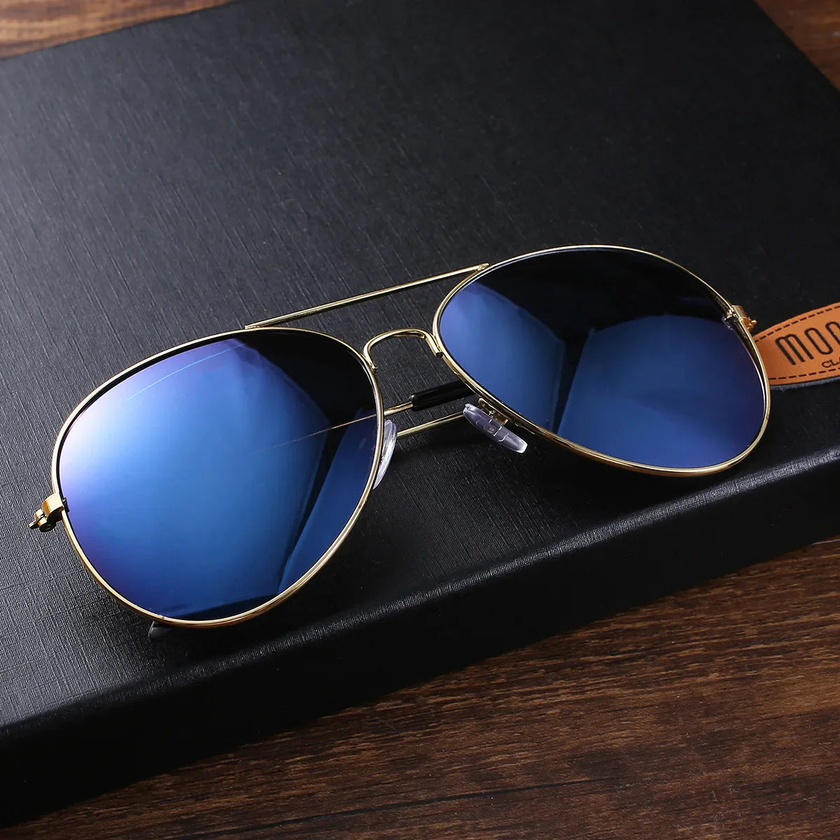Don | Men's Boutique Gift Set: Large Dial Quartz Watch, Wallet, and Round Sunglasses - Chic Elliptical Design