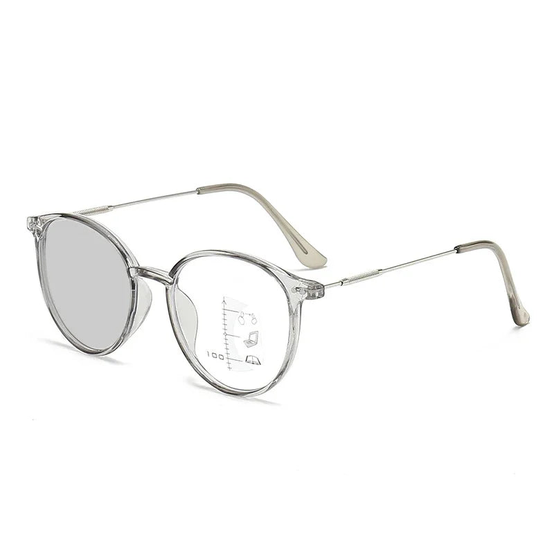 Blaise | Men's Lightweight Round Frame Progressive Multifocal Photochromic Reading Glasses
