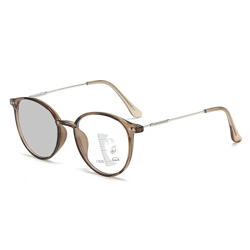Blaise | Men's Lightweight Round Frame Progressive Multifocal Photochromic Reading Glasses