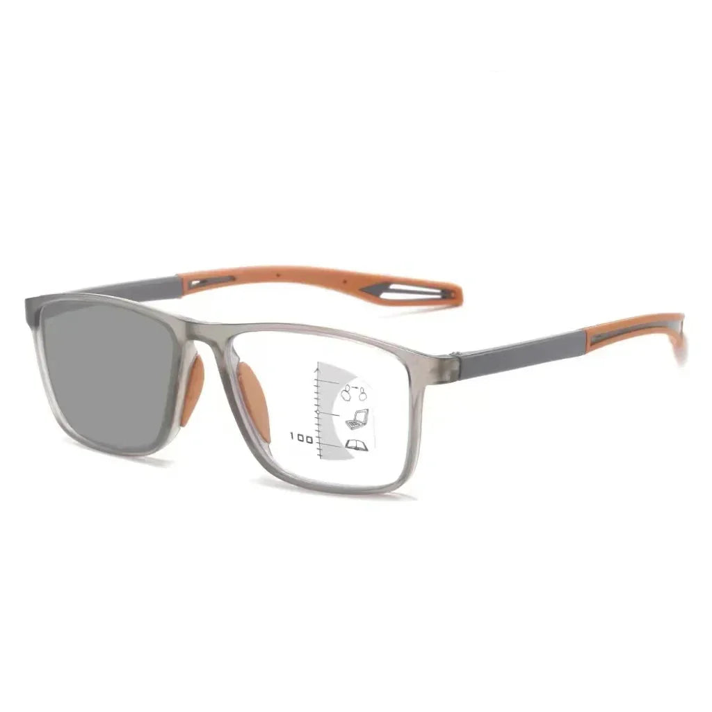 Clement Men's Progressive Multifocal Photochromic Reading Glasses - Anti-Blue Light TR90 Eyewear