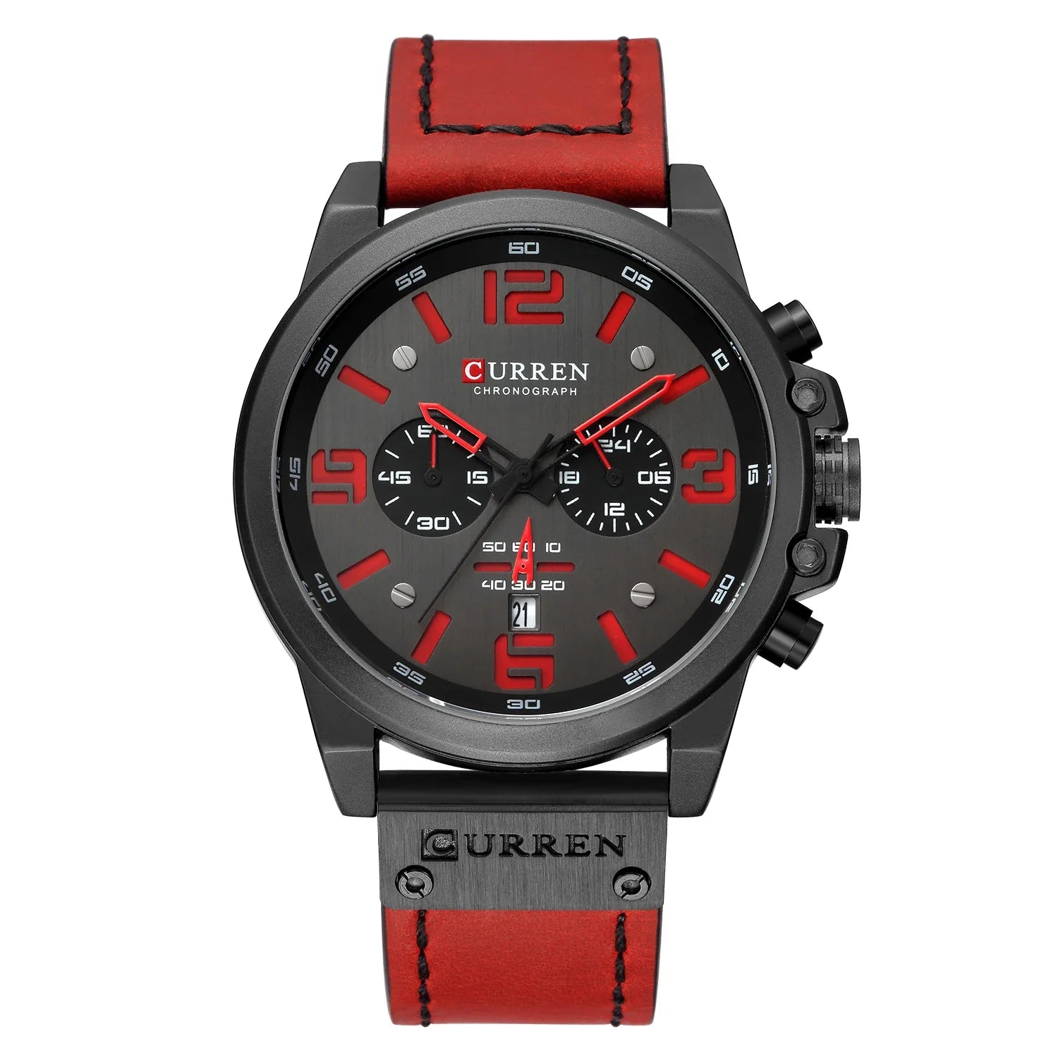 Juniper Men's Premium Leather Quartz Watch - Waterproof Six-Hand Date Casual Fashion Timepiece